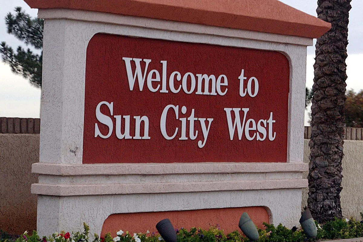 Sun City West entrance and landscaping in Arizona