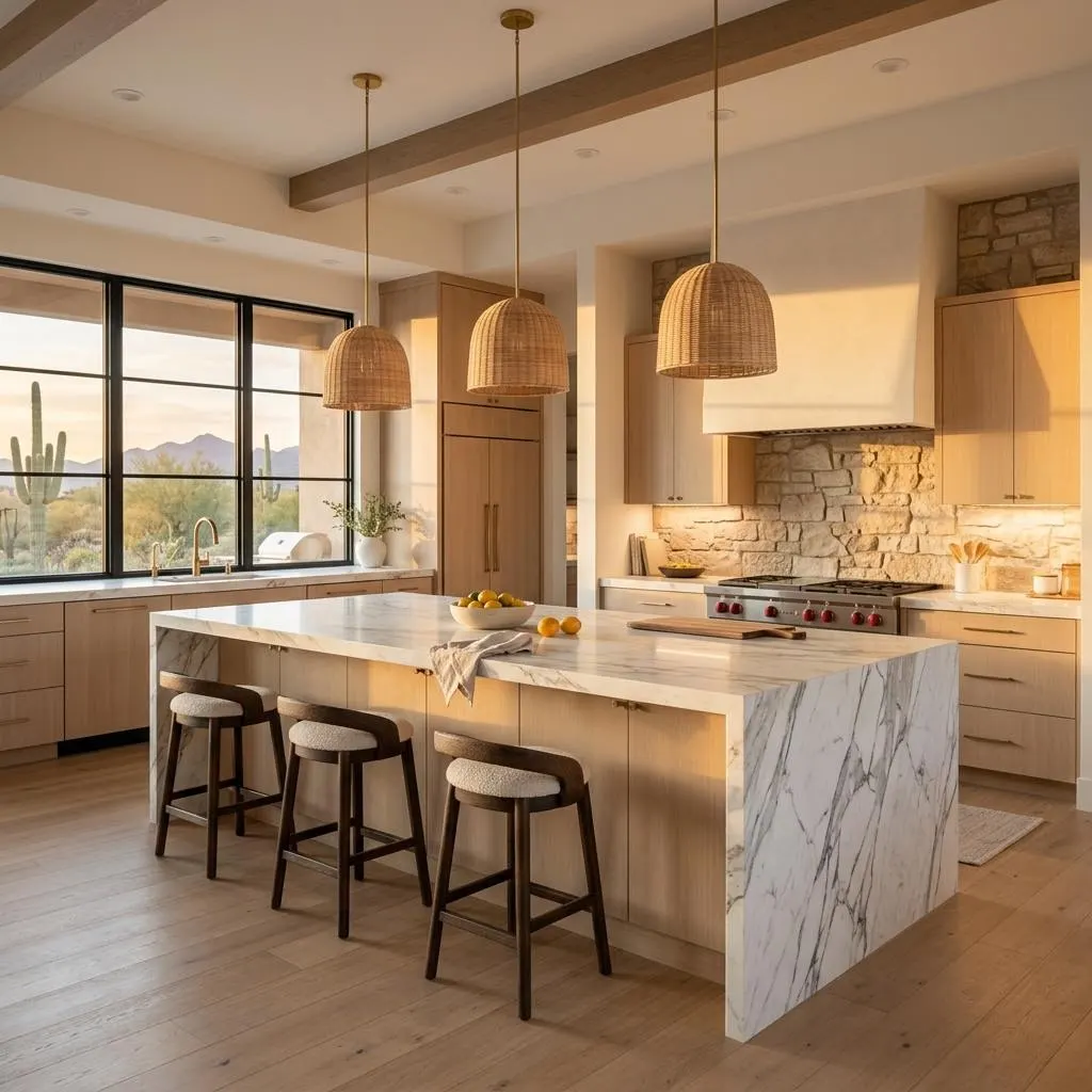 Beautiful Scottsdale kitchen with marble island