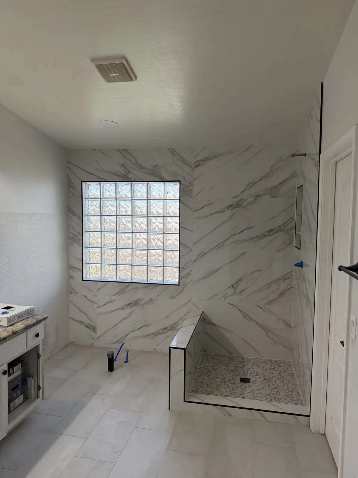 Completed shower tile project
